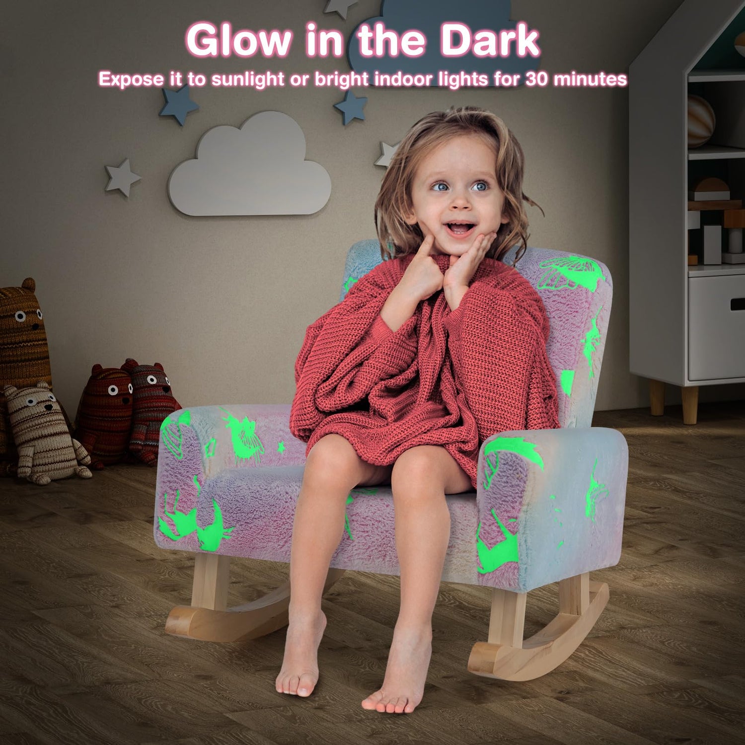 GYMAX Kids Rocking Chair with Anti-Slip Foot Pads
