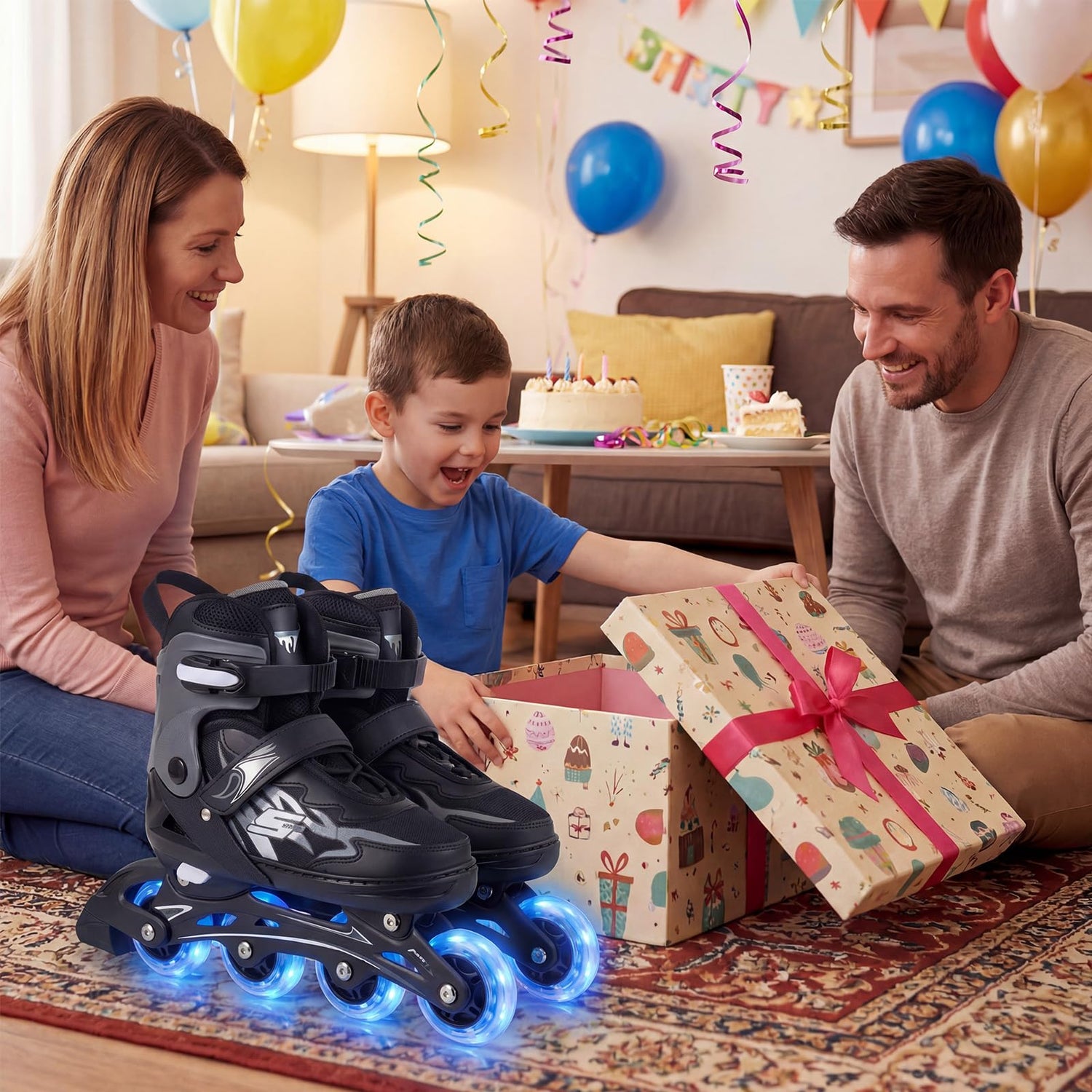 Kids Inline Skates for Boys & Girls, 4 Sizes Adjustable Blades Roller Skates