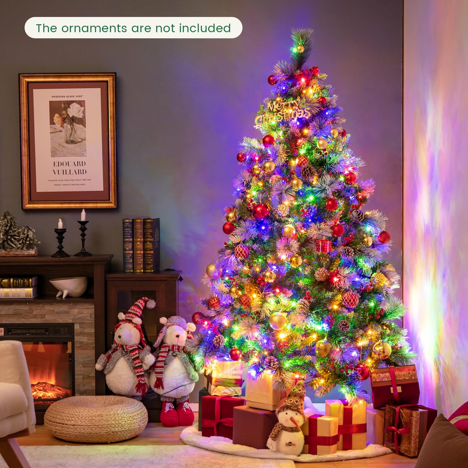 GYMAX 6FT/7FT Pre-Lit Christmas Tree