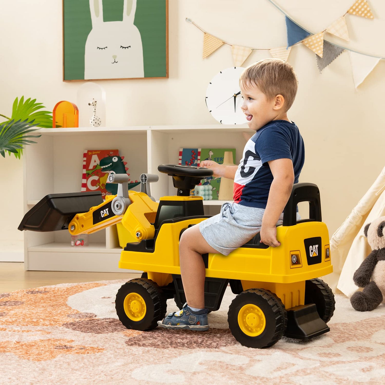 GYMAX Kids Ride on Car, Children Toy Excavator