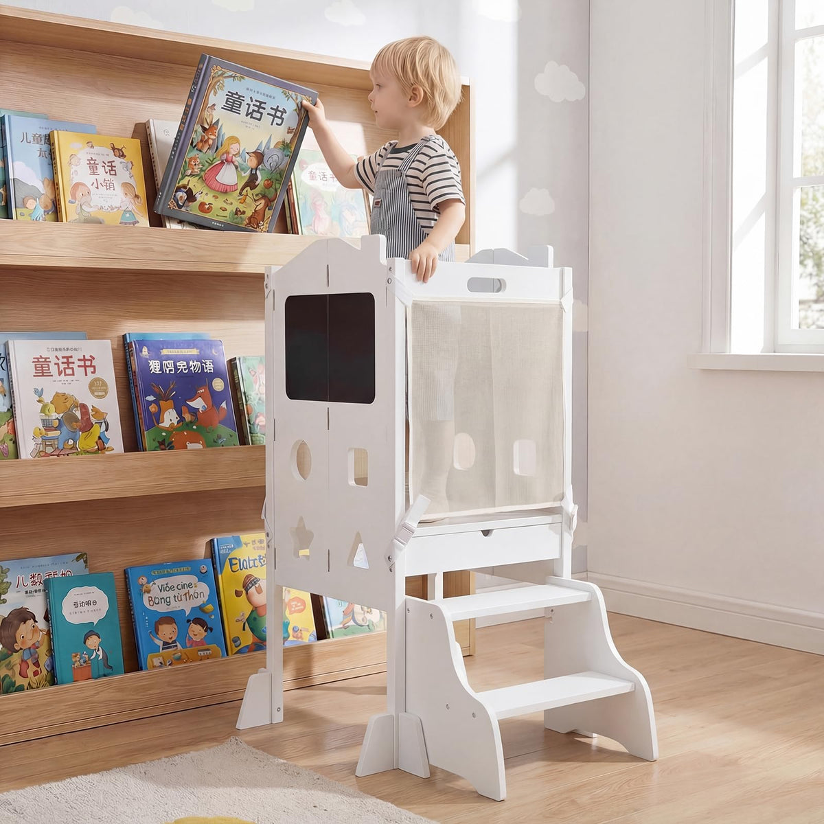Toddler Standing Tower, Wooden Kids Step Stool
