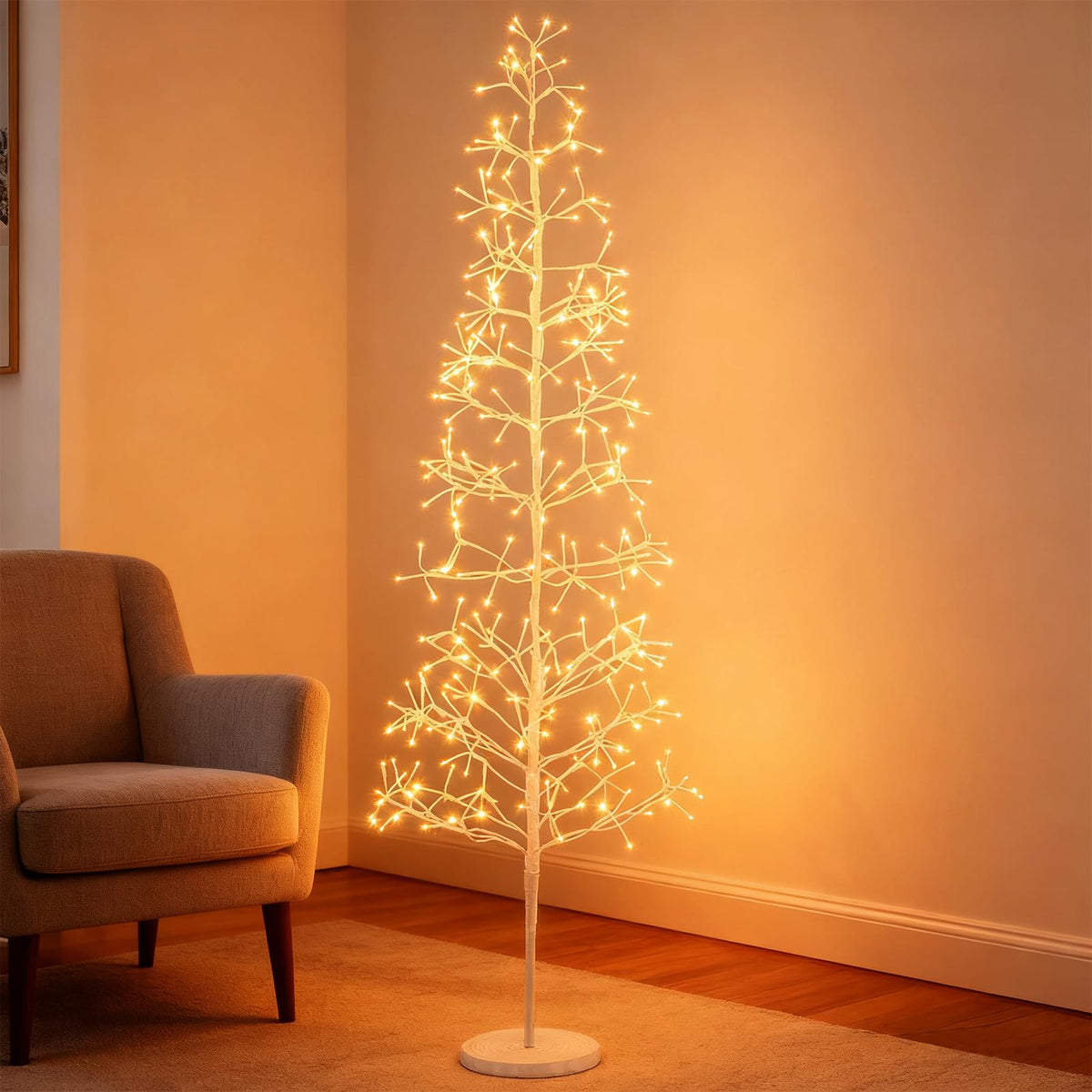 1.5/1.8m Lighted Birch Tree Twig Tree with 240 Warm White LED Lights