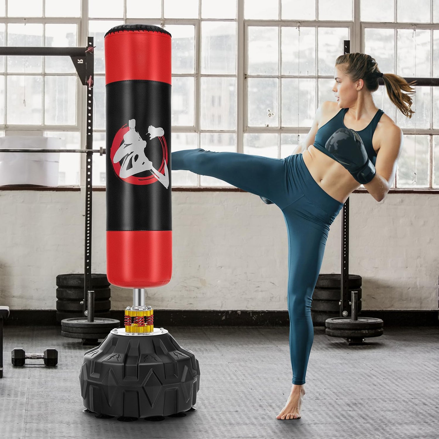 GYMAX 70" Heavy Duty Boxing Bag with Suction Cup Base and Shock Absorbing System