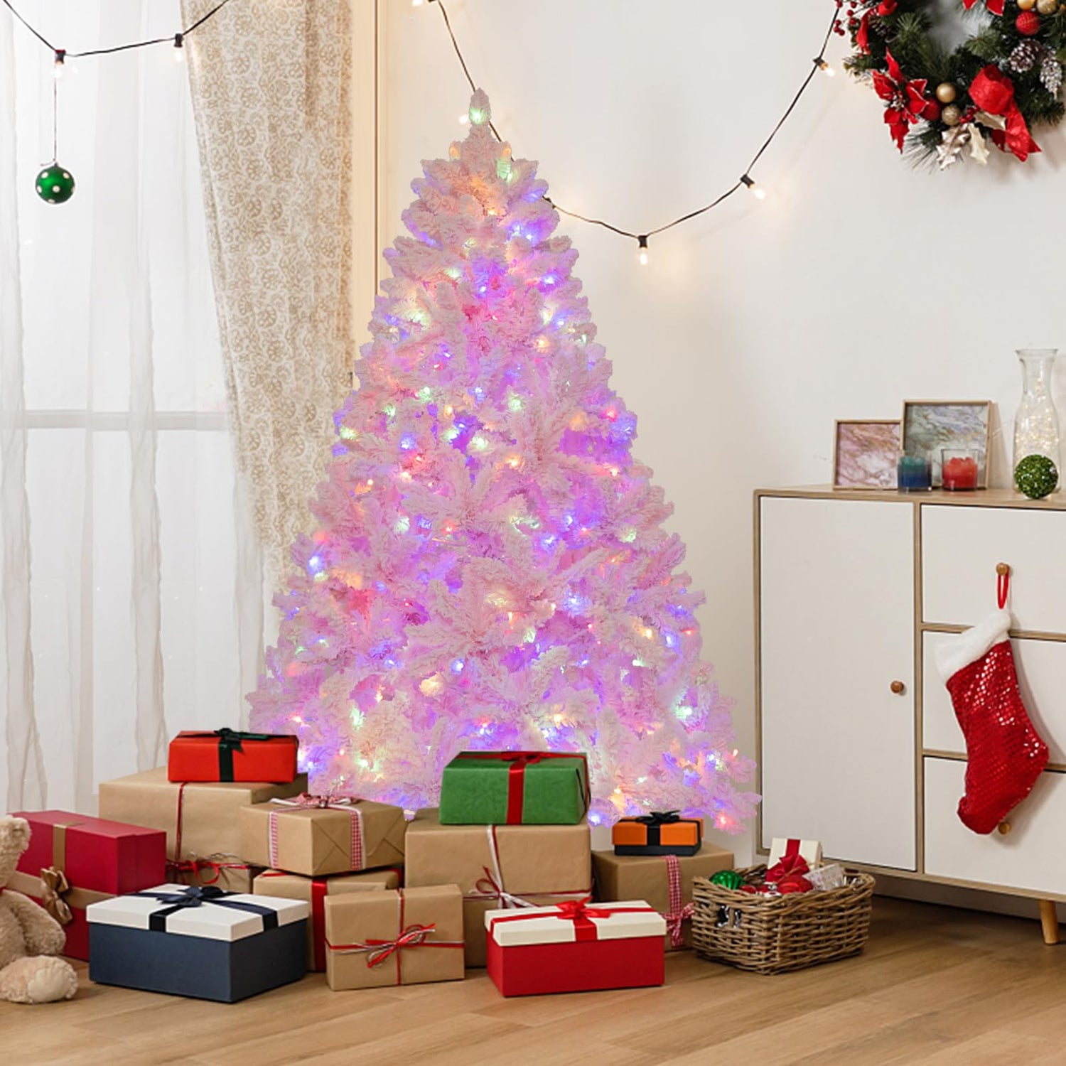 GYMAX 6 FT Pre-Lit Artificial Christmas Tree