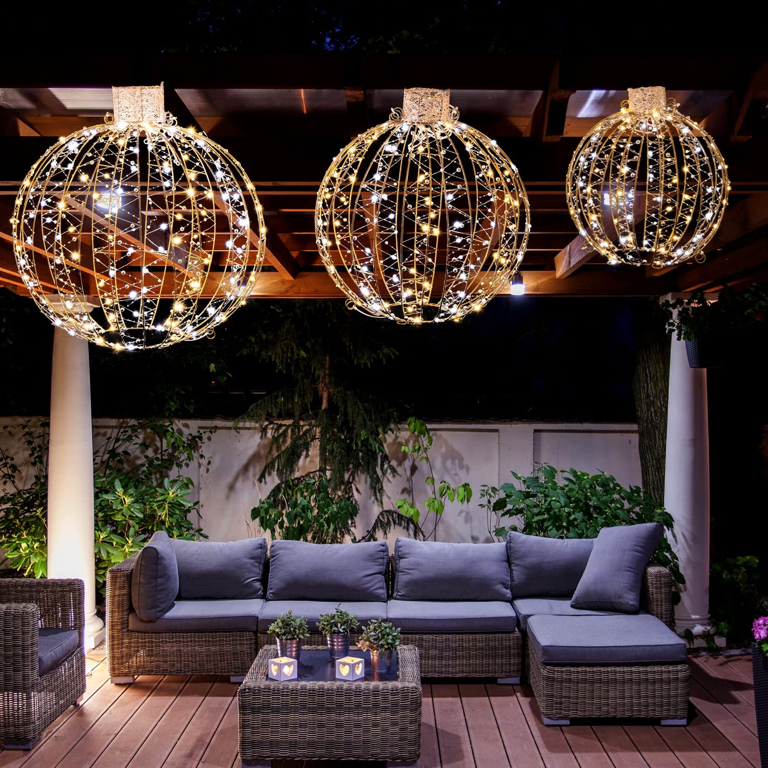 GYMAX 3 Pack Christmas LED Light Balls