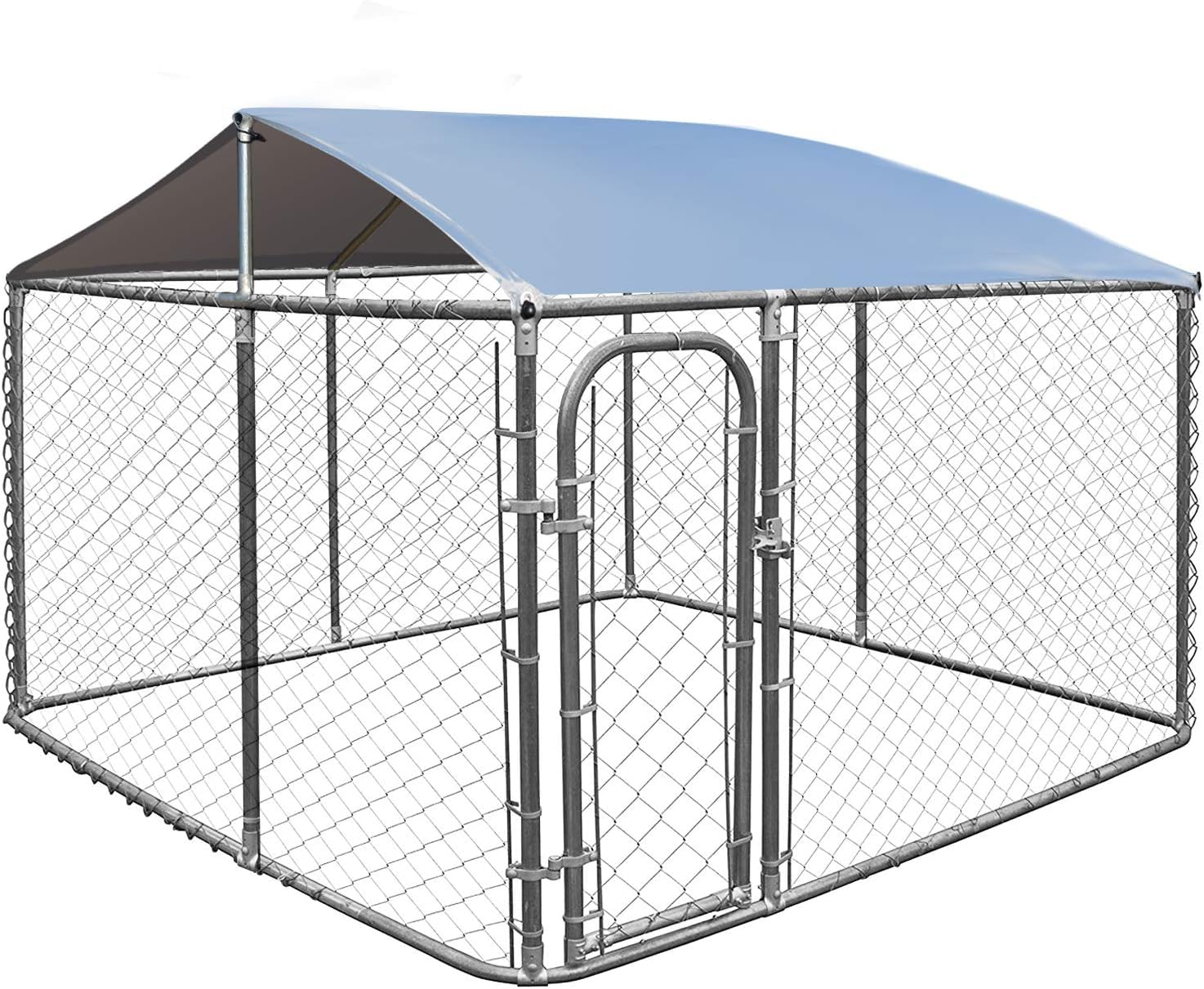 GYMAX 230 x 233cm Outdoor Pet Playpen with Roof Cover