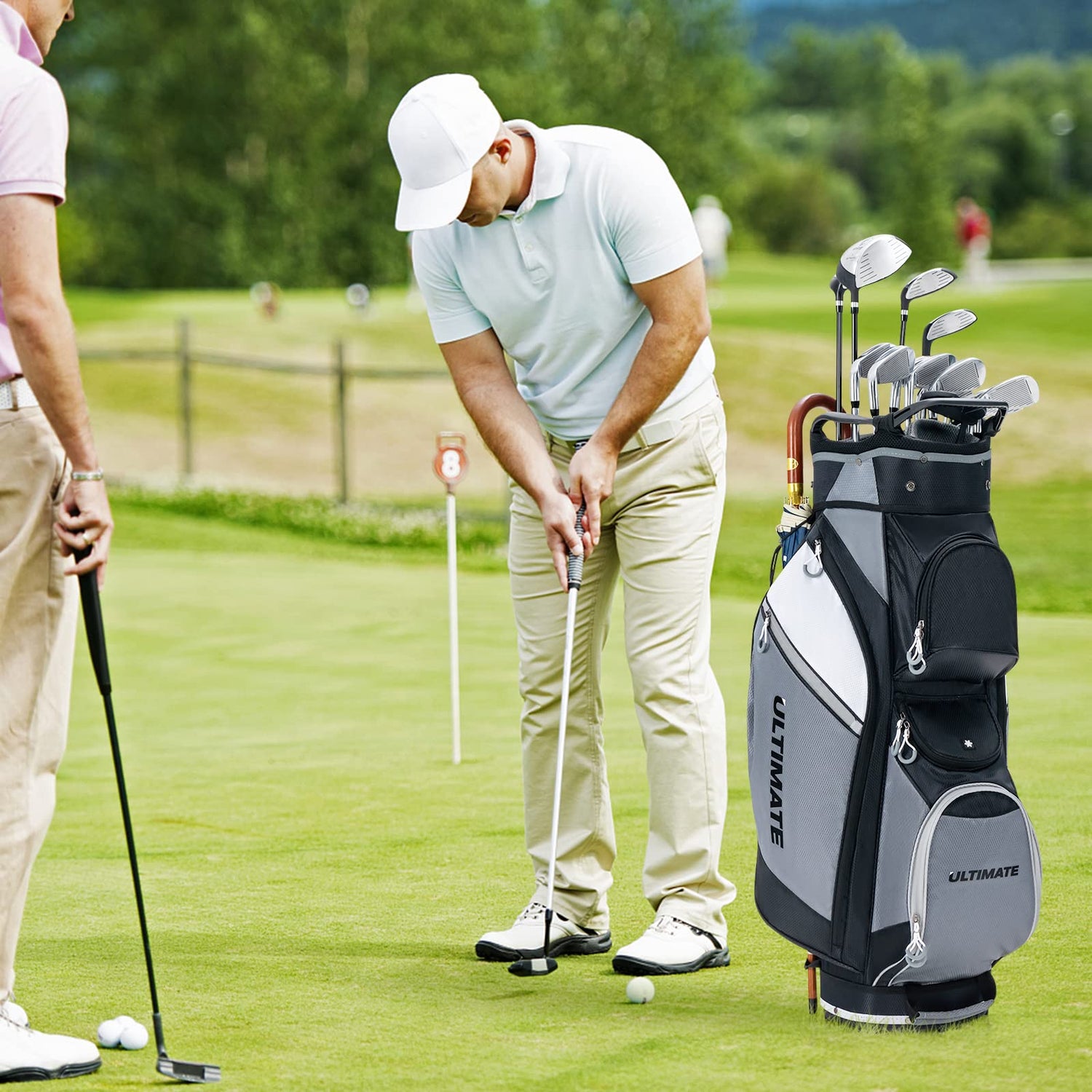 Golf Cart Bag, Golf Trolley Bag with 14 Way Dividers, Cooler Bag, Shoulder Strap