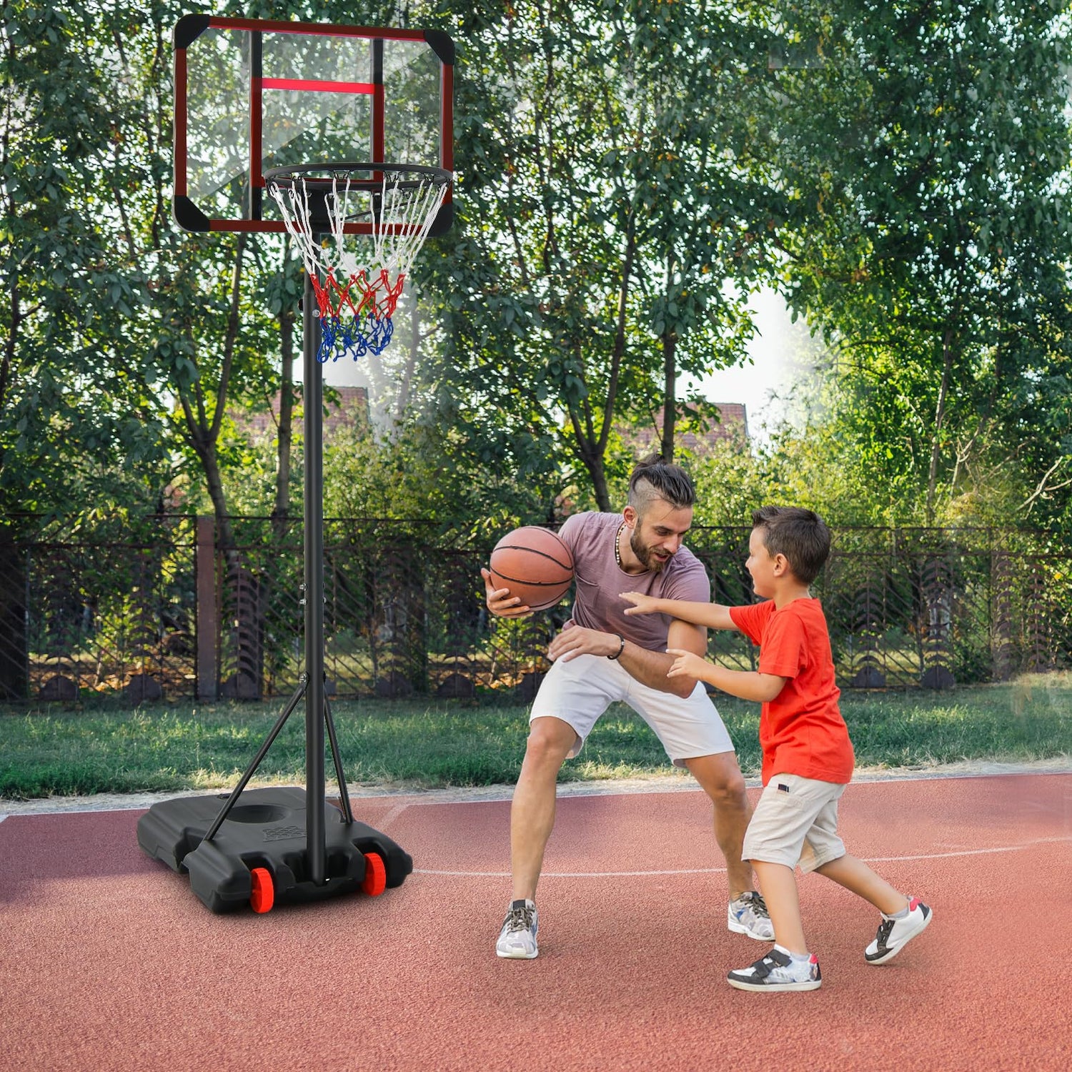 GYMAX Adjustable Basketball Hoop and Stand