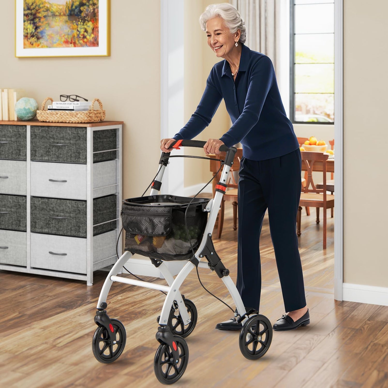 Wheeled Mobility Walker with Storage Basket