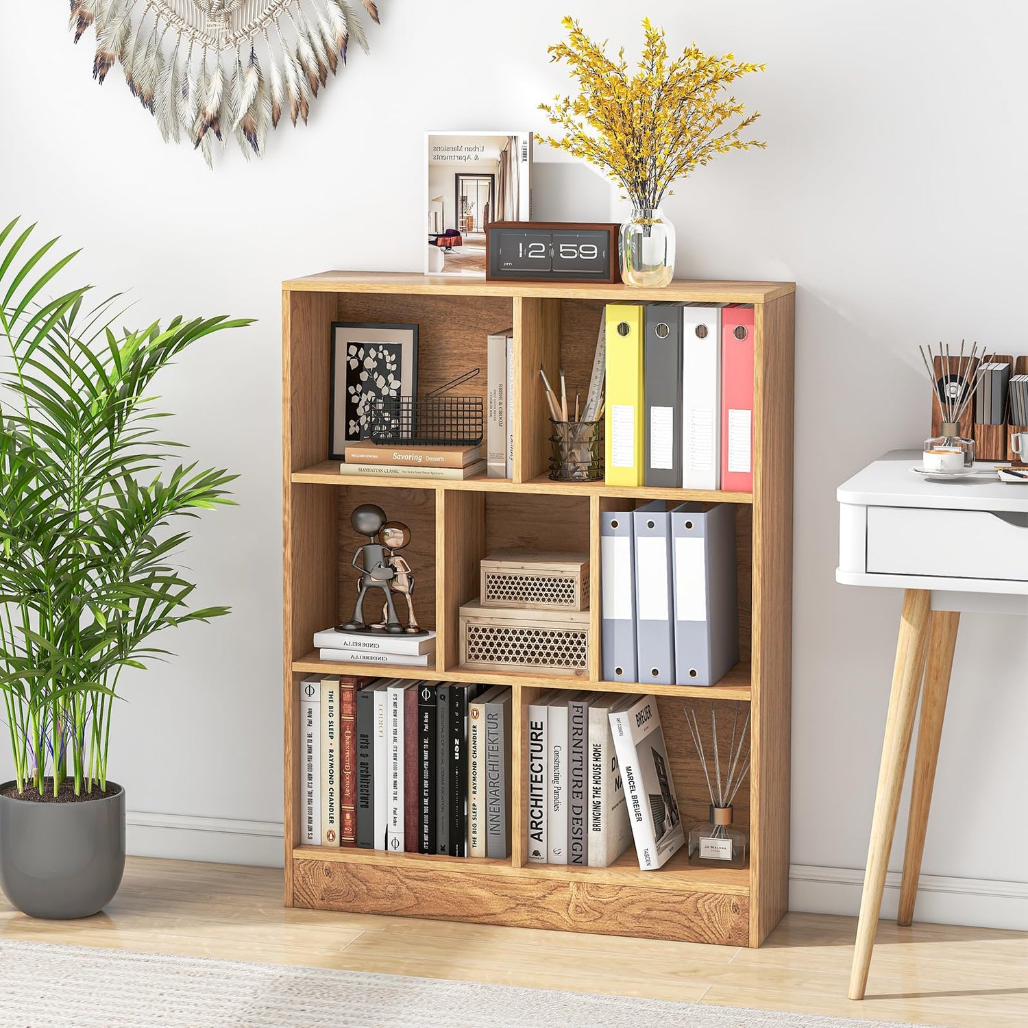GYMAX 3-Tier Children Bookshelf with 2 Anti-Tipping Kits