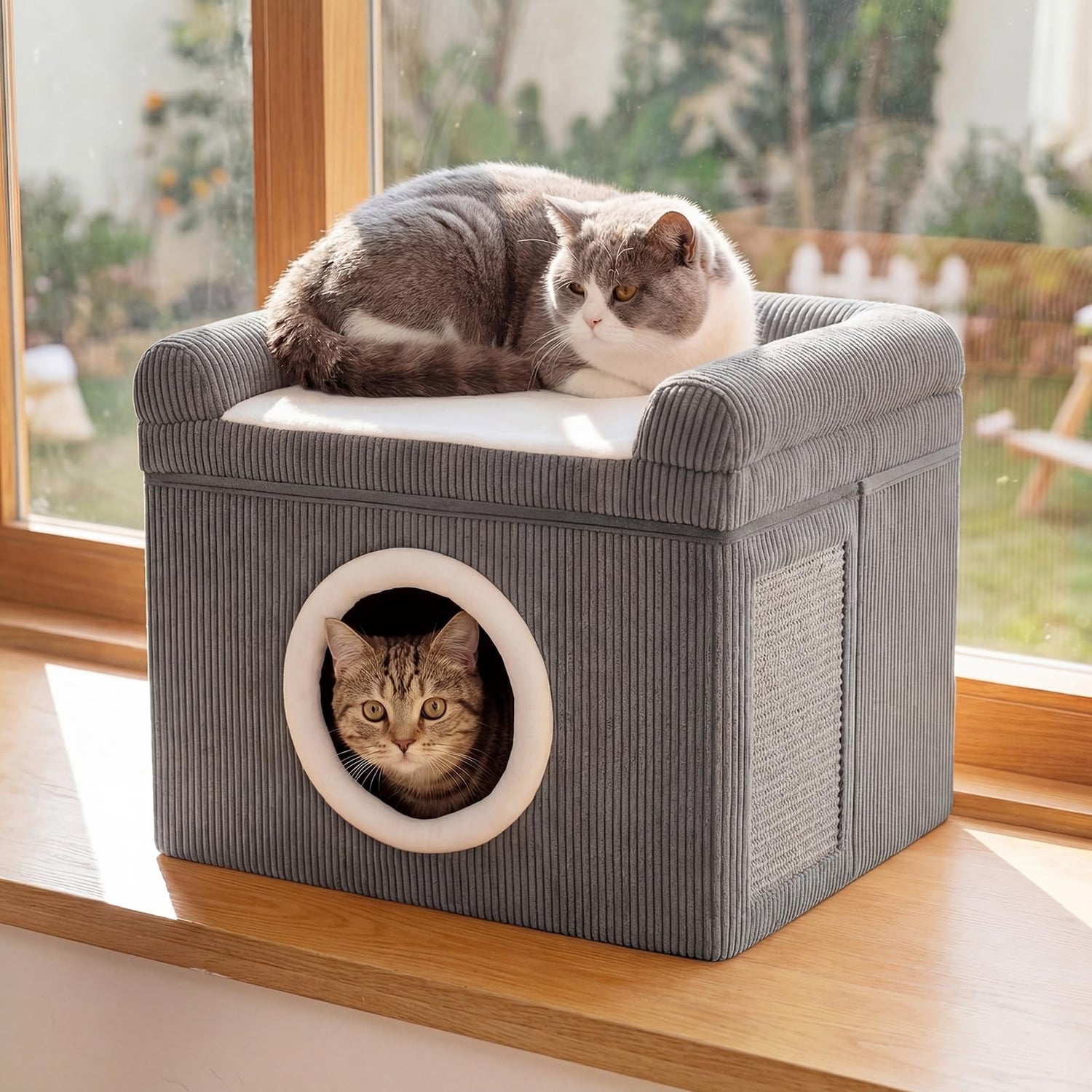 Cat House for Indoor Cats, Foldable Cat Condo