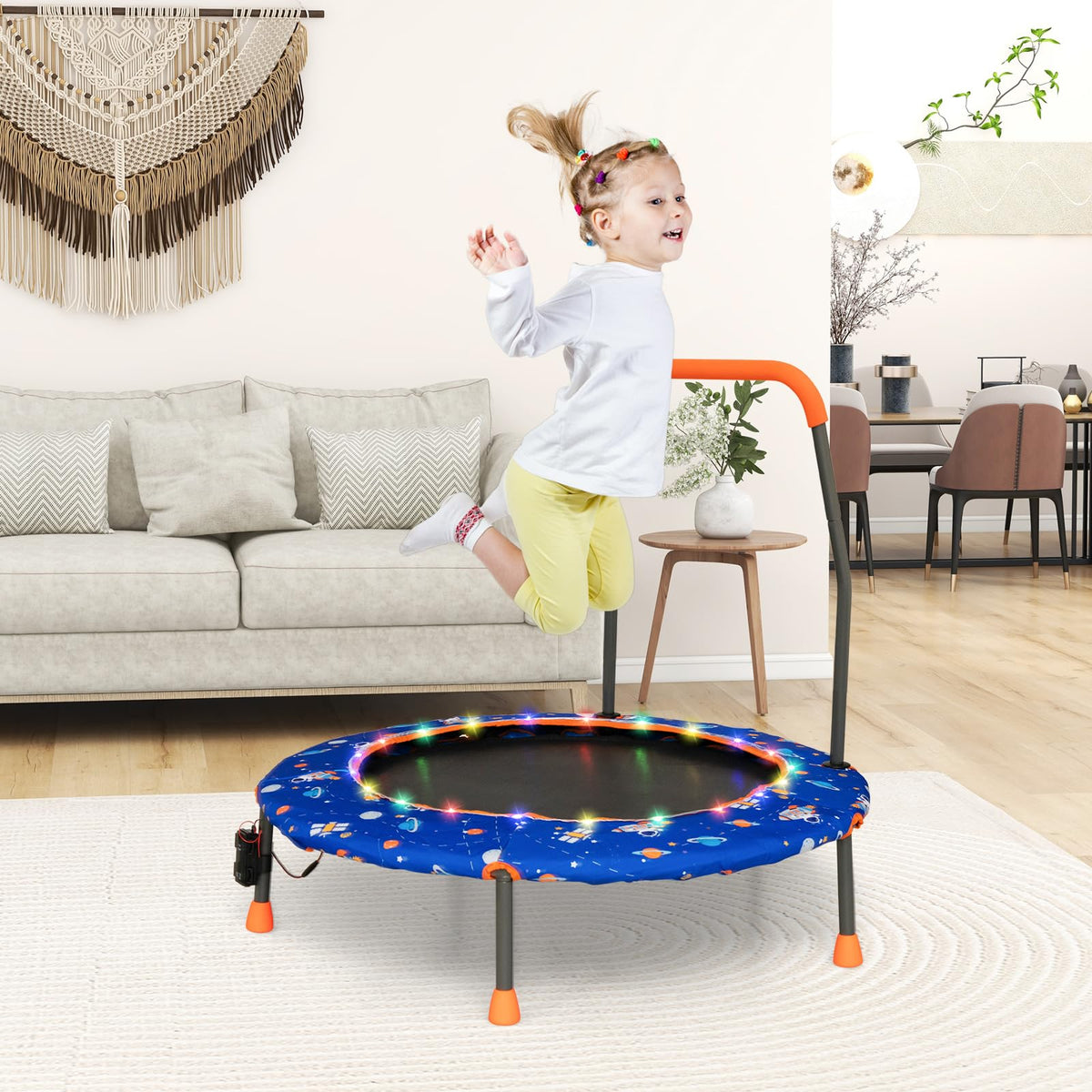 36 Inch Kids Trampoline with LED Lights