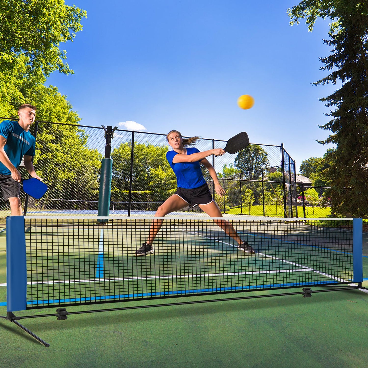 GYMAX Portable Badminton Net Set