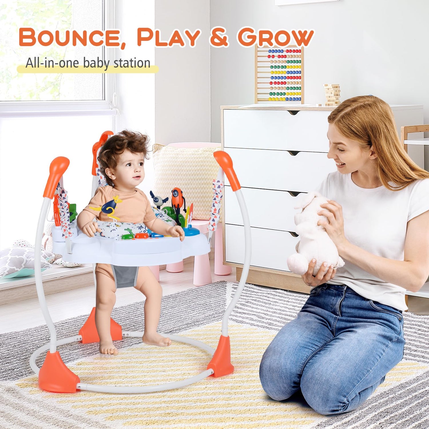 Baby Activity Center, Baby Jumpers & Bouncers with 360° Rotary Seat