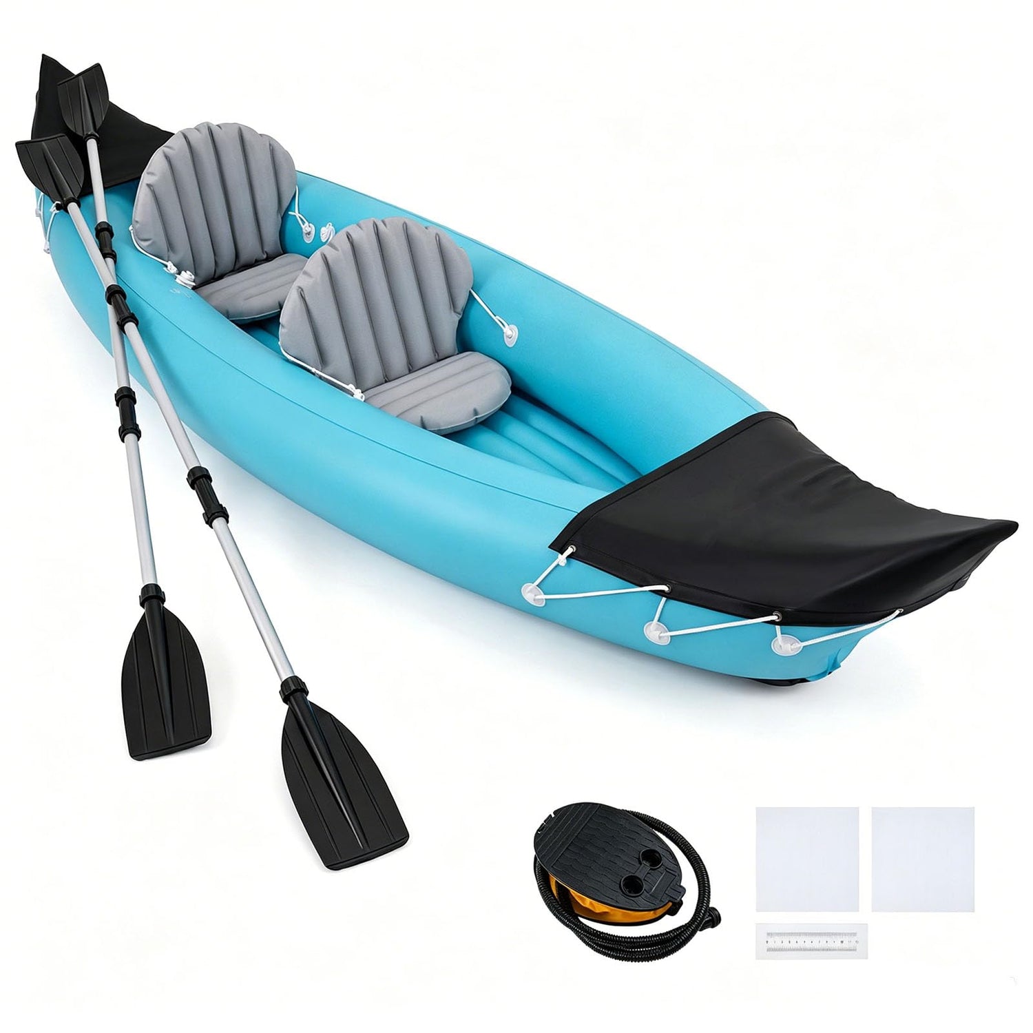 2 Person Inflatable Kayak, 10.5ft/11.5ft Portable Sit in Canoe