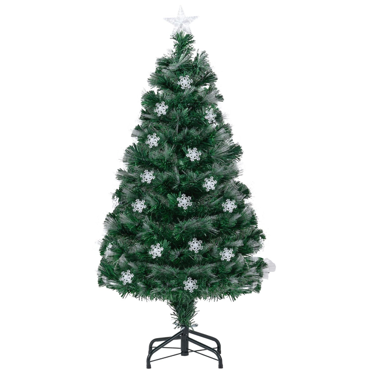 4FT/5FT Fiber Optic Christmas Tree, Pre-lit Artificial Xmas Tree with 130/170 Branch Tips