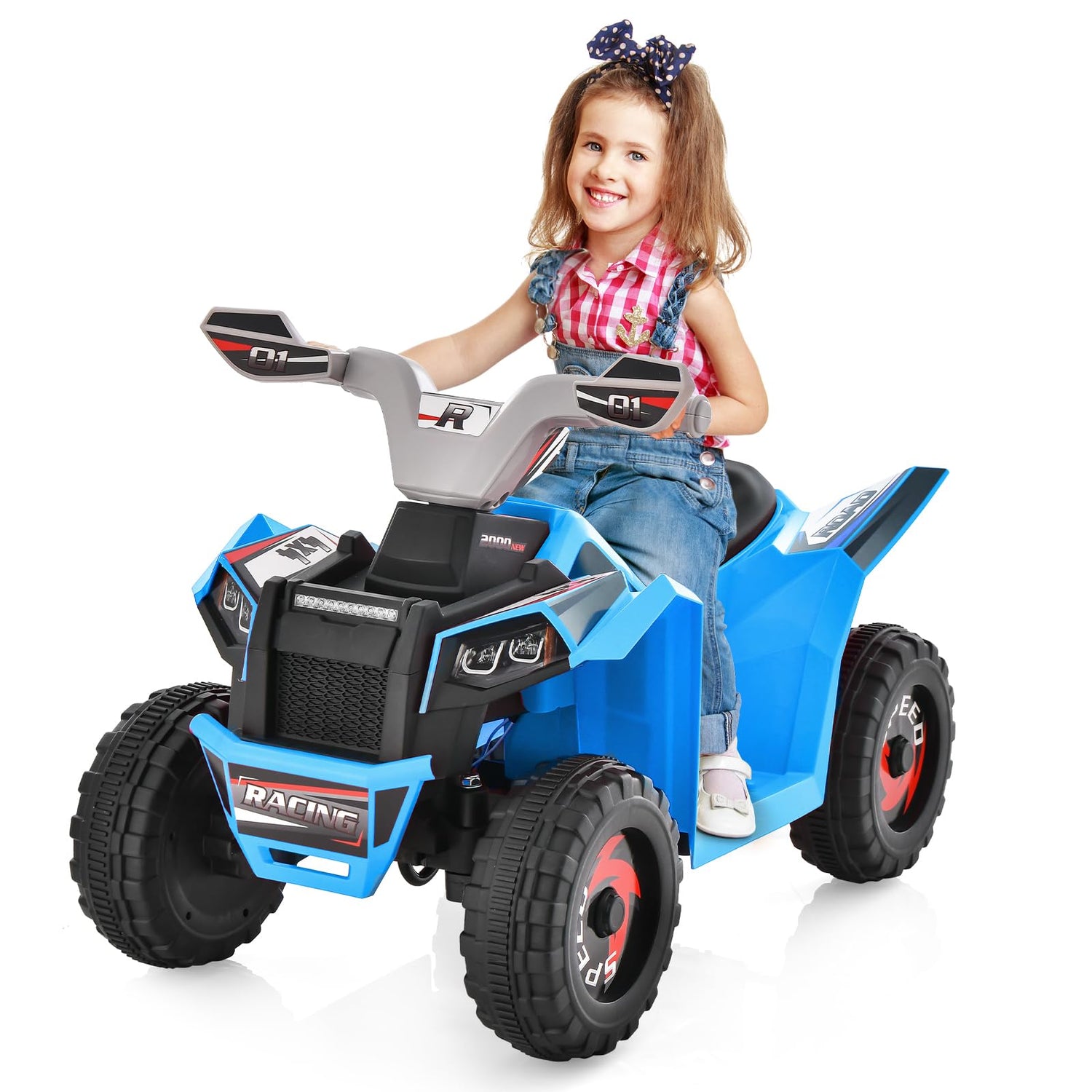 GYMAX Kids Electric Quad Bike, 6V Children Electric ATV with Forward & Backward