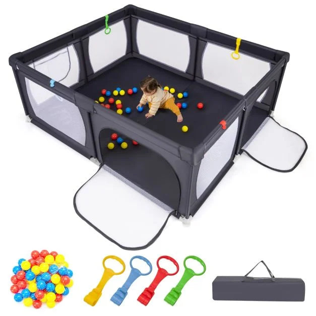 Indoor Safety Play Fence Infant Activity Center with 50 Ocean Balls
