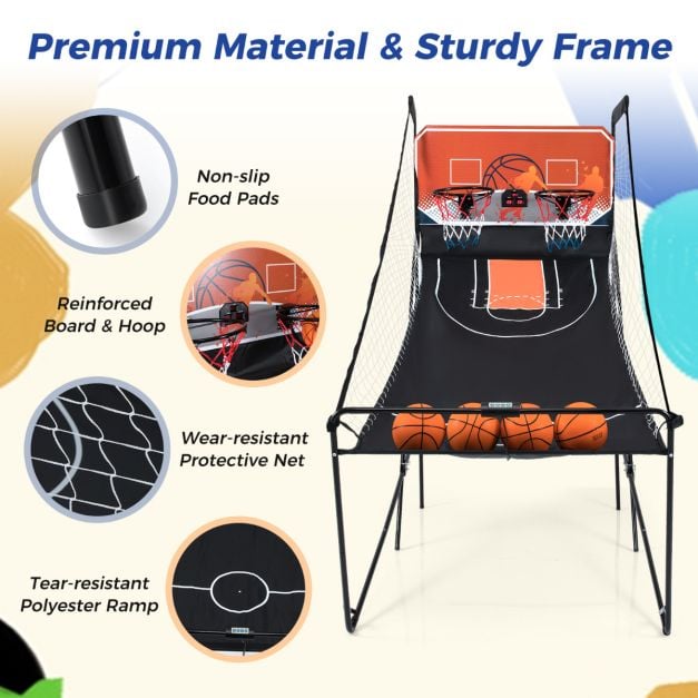 Kids Basketball Hoop Machine with 8 Exciting Playing Modes