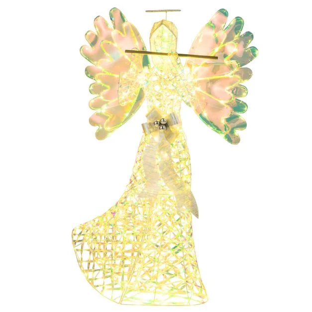 Lighted Angel Christmas Decoration with Flute and 250 LED Lights