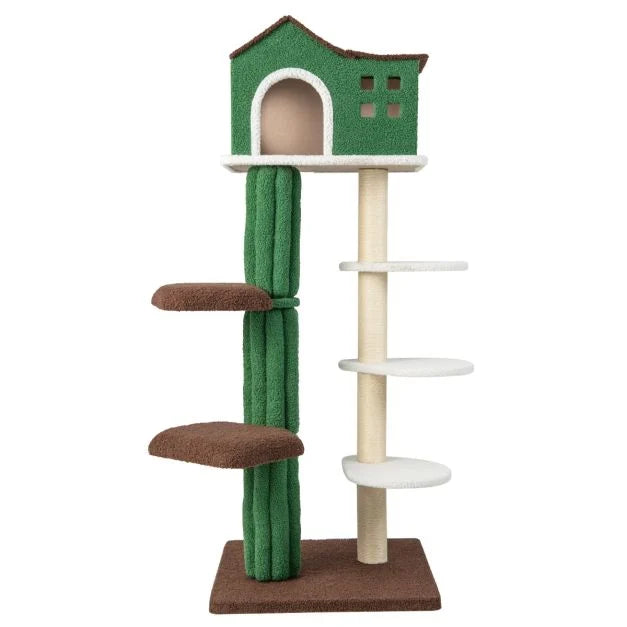 GYMAX 7-Tier Cat Tree, Multifunctional Tall Cat Tower with 360 °Rotating Platforms